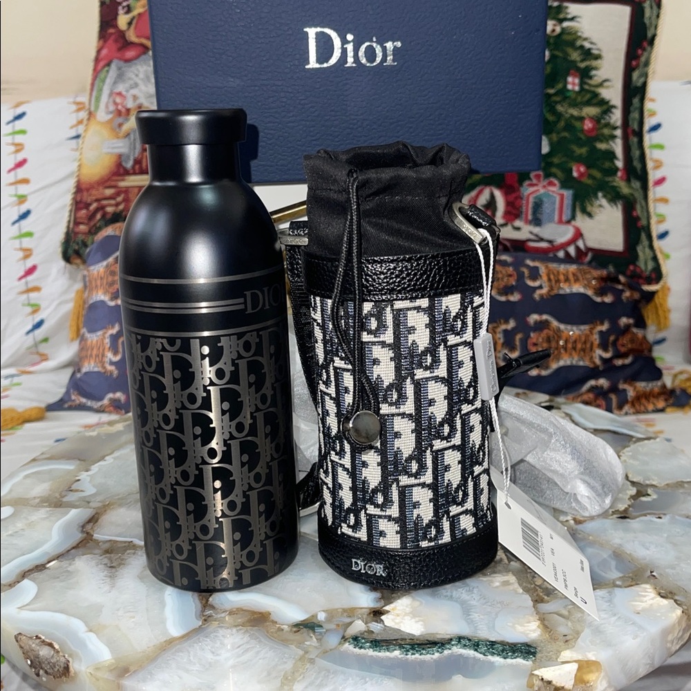 Dior Black Monogram Bottle With Carrying Bag. Limited VIP Gift Novelty GWP.